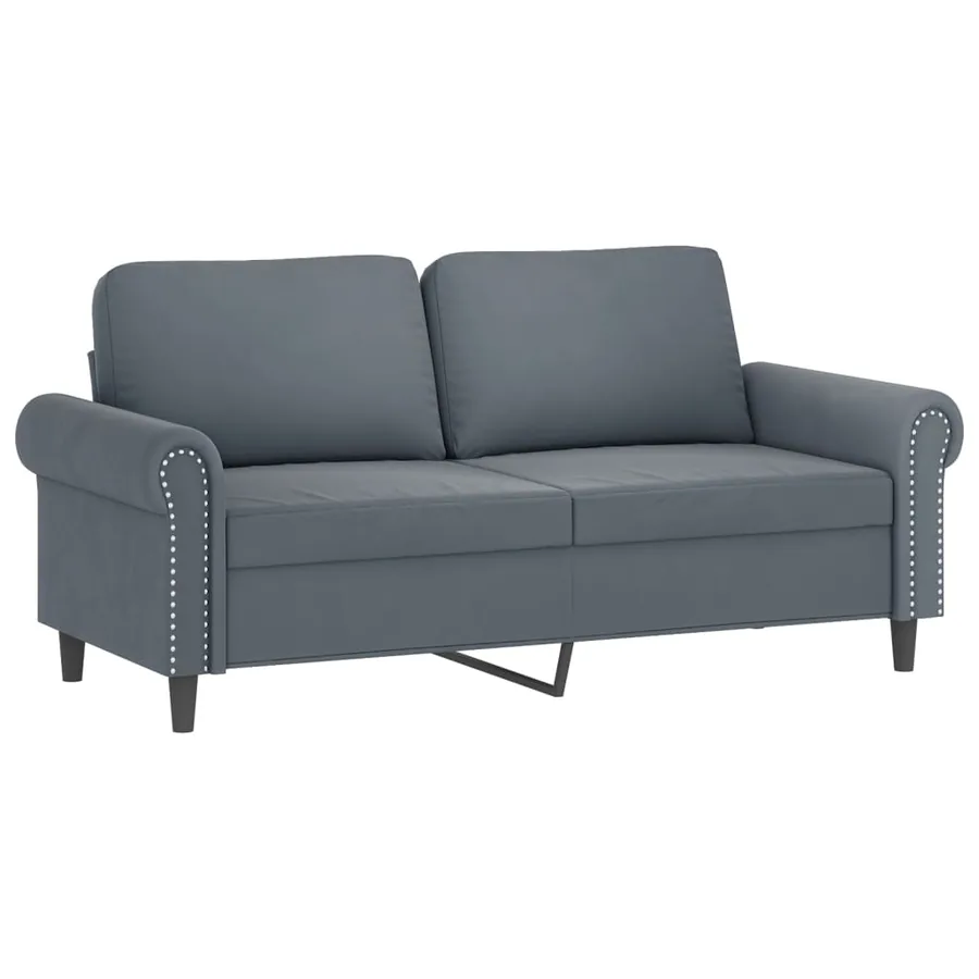 Ensemble de canapés 2 pcs avec coussins gris foncé velours - 4