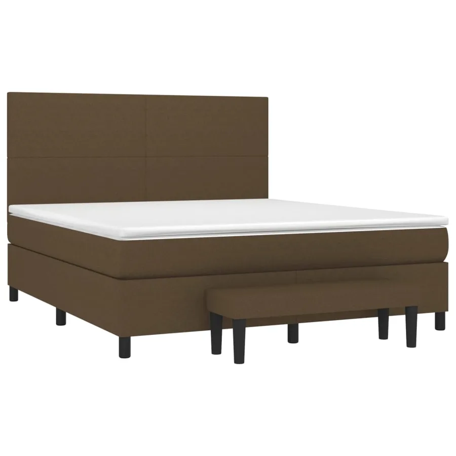 Sommier à lattes de lit avec matelas Marron foncé 180x200 cm - 3