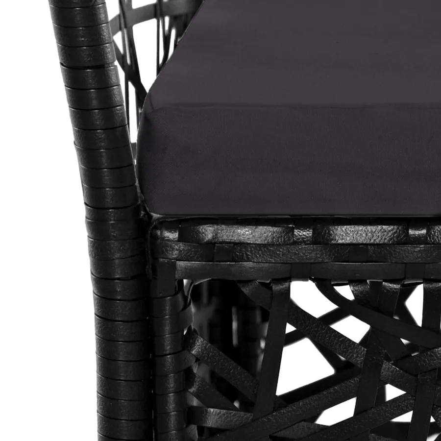 Ensemble à manger d'extérieur 7 pcs Résine tressée Noir - 6