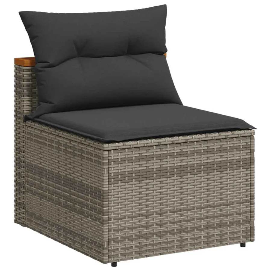 Canapés de jardin sans accoudoirs avec coussins 2 pcs gris - 4