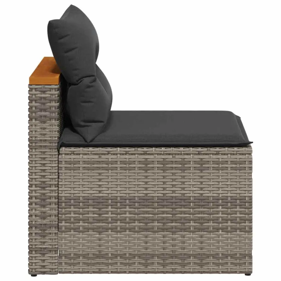 Canapés de jardin sans accoudoirs avec coussins 2 pcs gris - 6