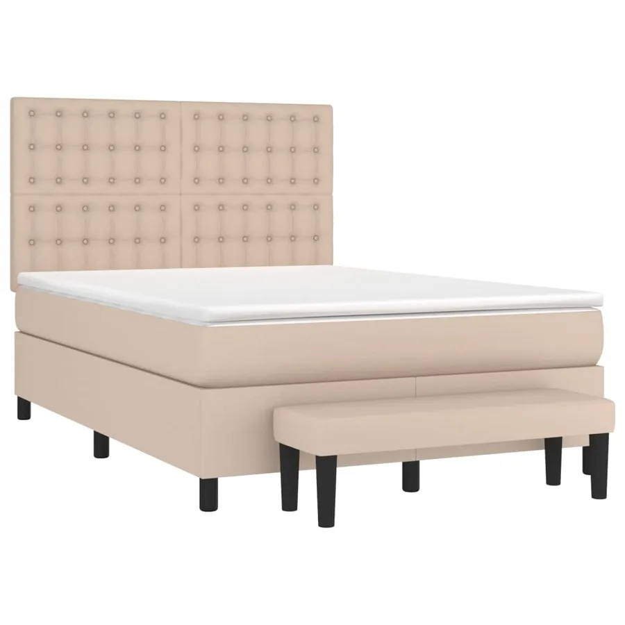 Sommier à lattes de lit avec matelas Cappuccino 140x190 cm - 3