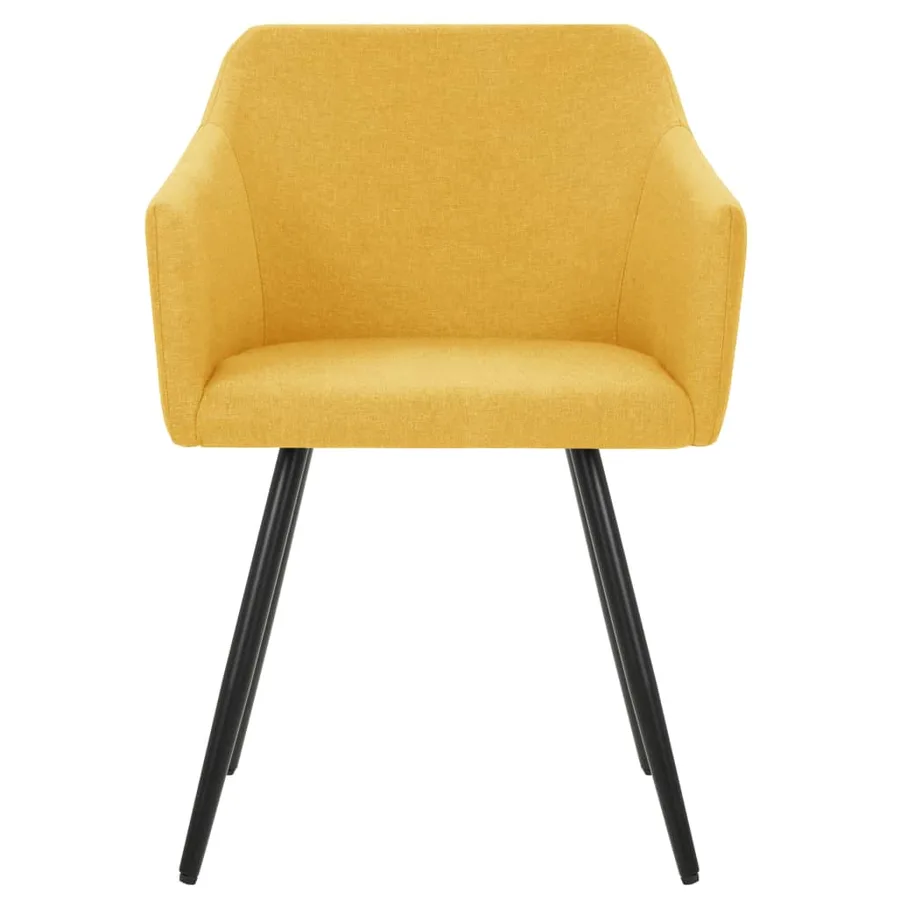 Chaises à manger lot de 2 jaune tissu - 3