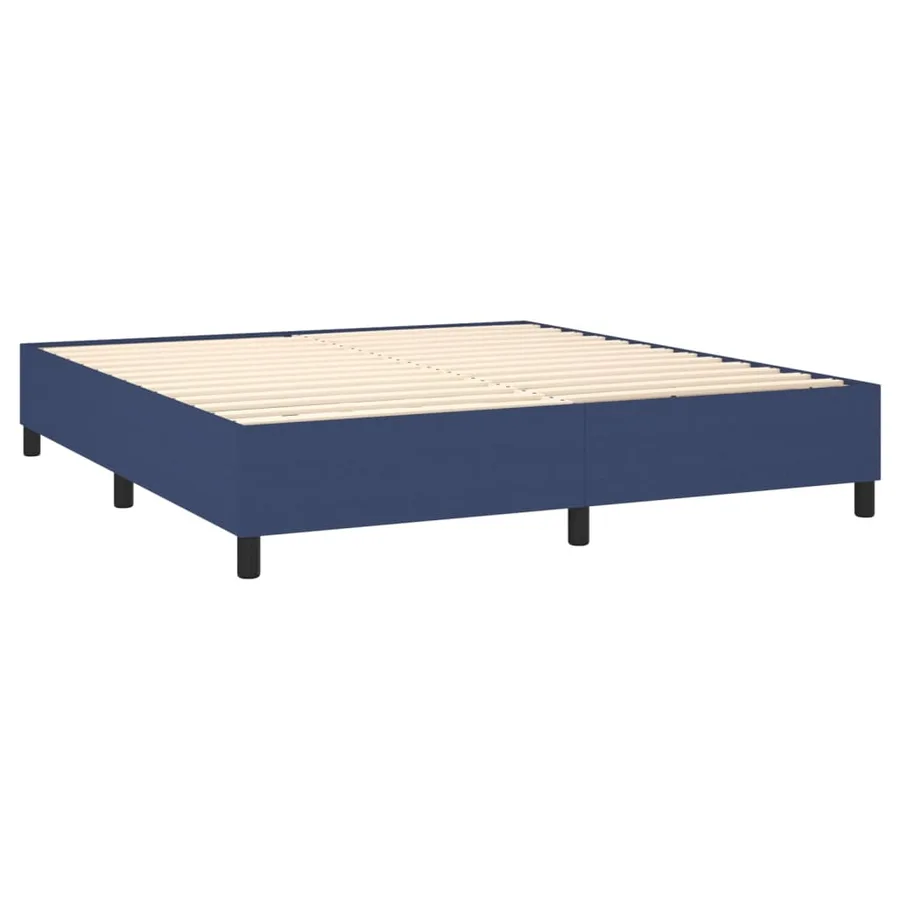 Sommier à lattes de lit matelas et LED Bleu 160x200 cm Tissu - 5