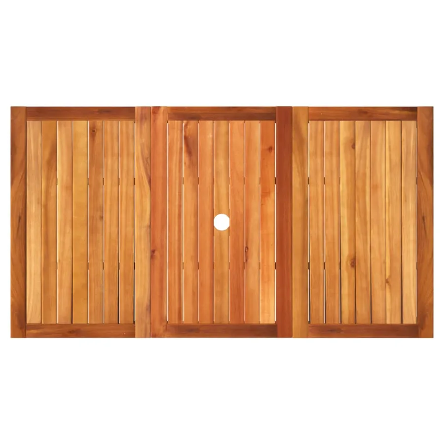 Table de jardin beige 140x80x75 cm résine tressée et acacia - 6