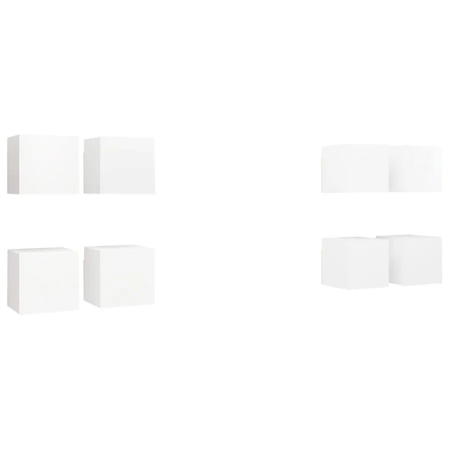 Meubles TV muraux 8 pcs Blanc 30,5x30x30 cm - 2