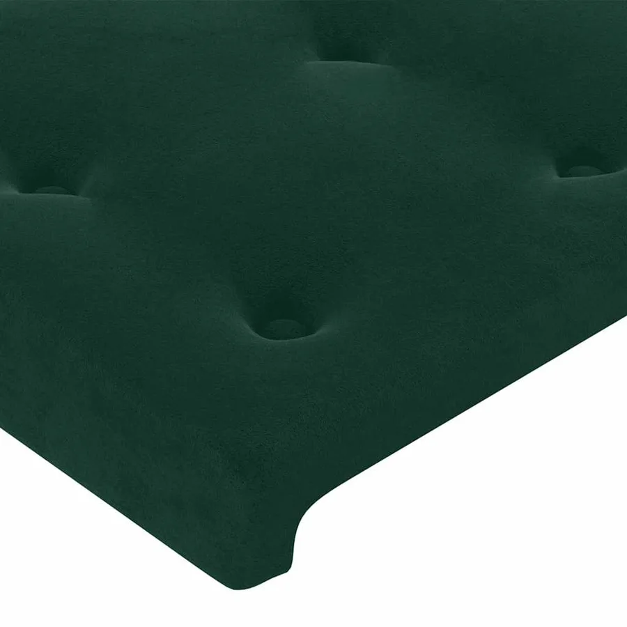 Tête de lit à LED Vert foncé 180x5x78/88 cm Velours - 5