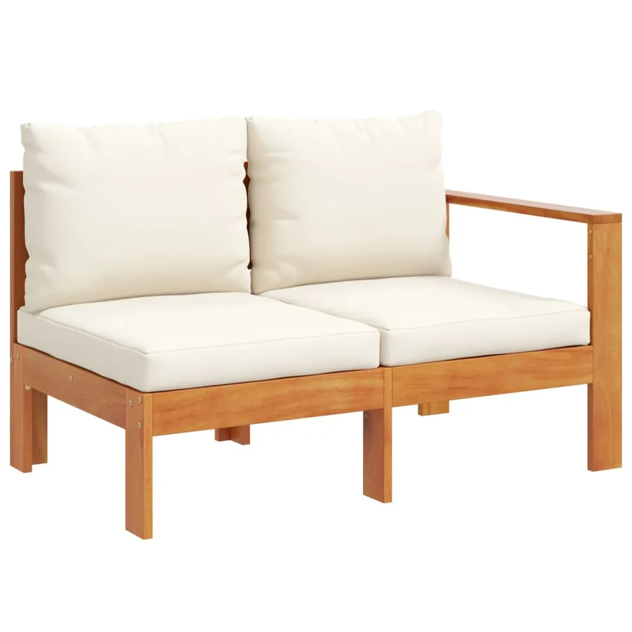Salon de jardin avec coussins 8 pcs bois massif d'acacia - 4