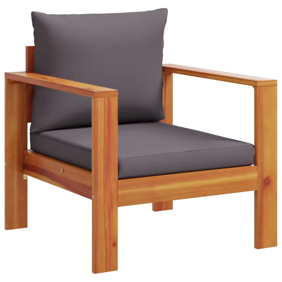 Salon de jardin avec coussins 6 pcs bois d'acacia solide - 6