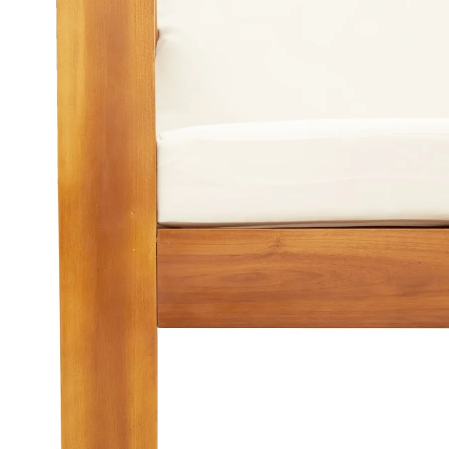 Salon de jardin avec coussins 5 pcs Bois d'acacia solide - 8