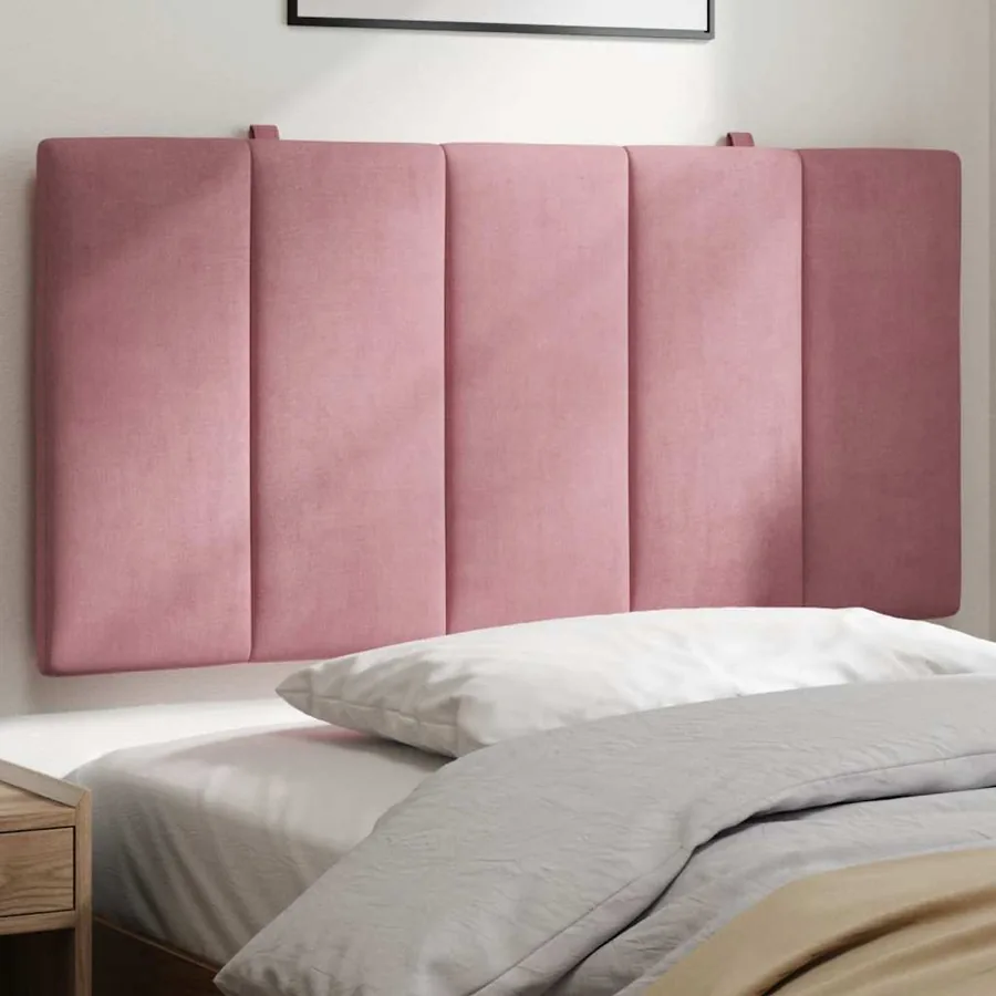 Coussin de tête de lit Hanko rose 100 cm velours