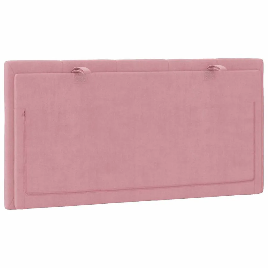 Coussin de tête de lit Hanko rose 100 cm velours - 7