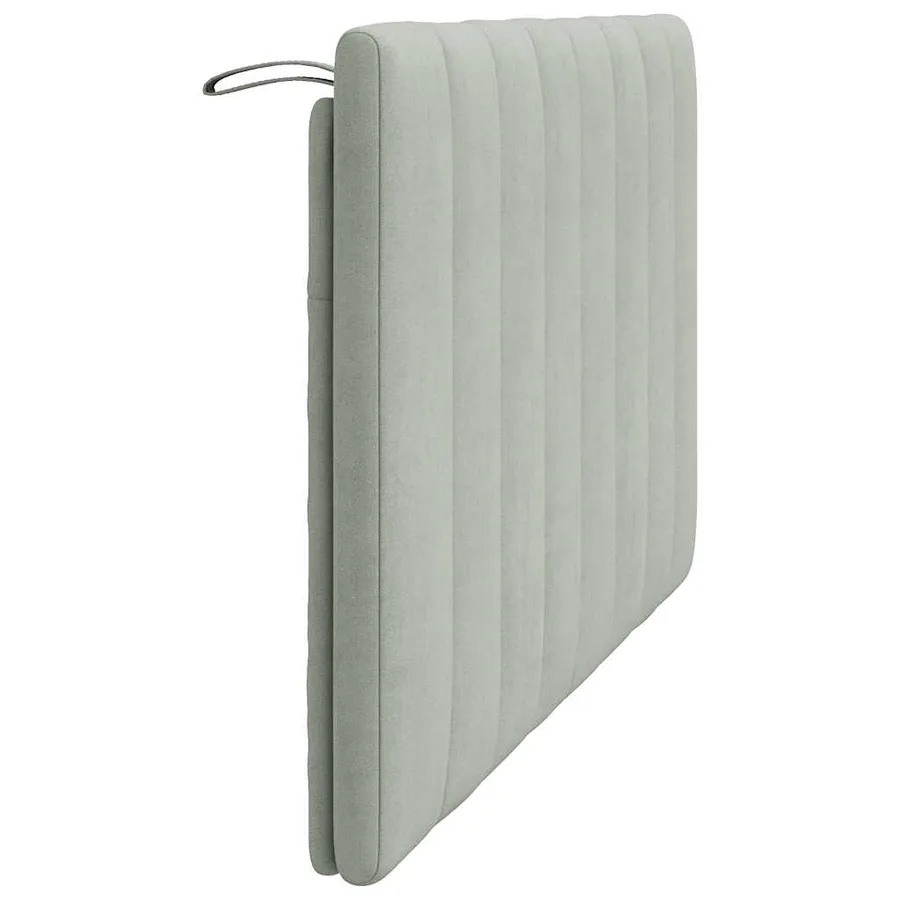 Coussin de tête de lit Hanko gris clair 140 cm velours - 6