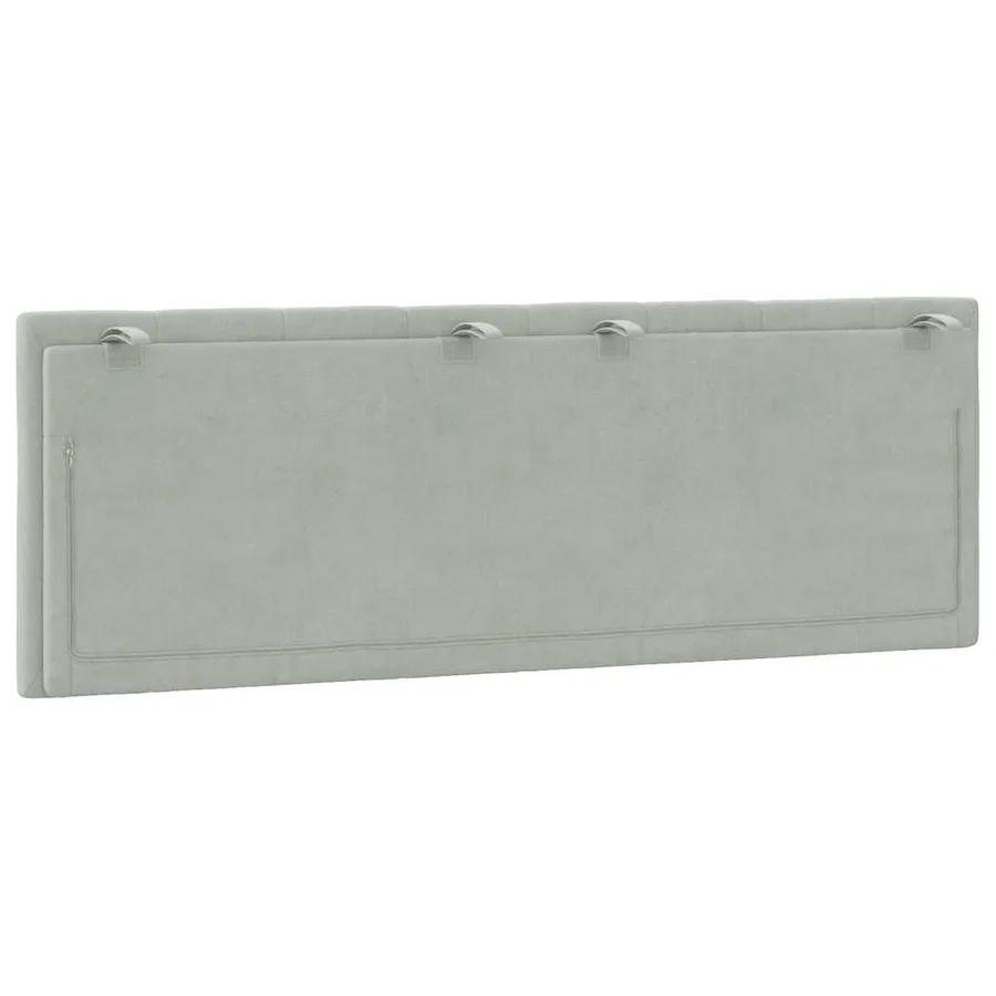 Coussin de tête de lit Hanko gris clair 140 cm velours - 7