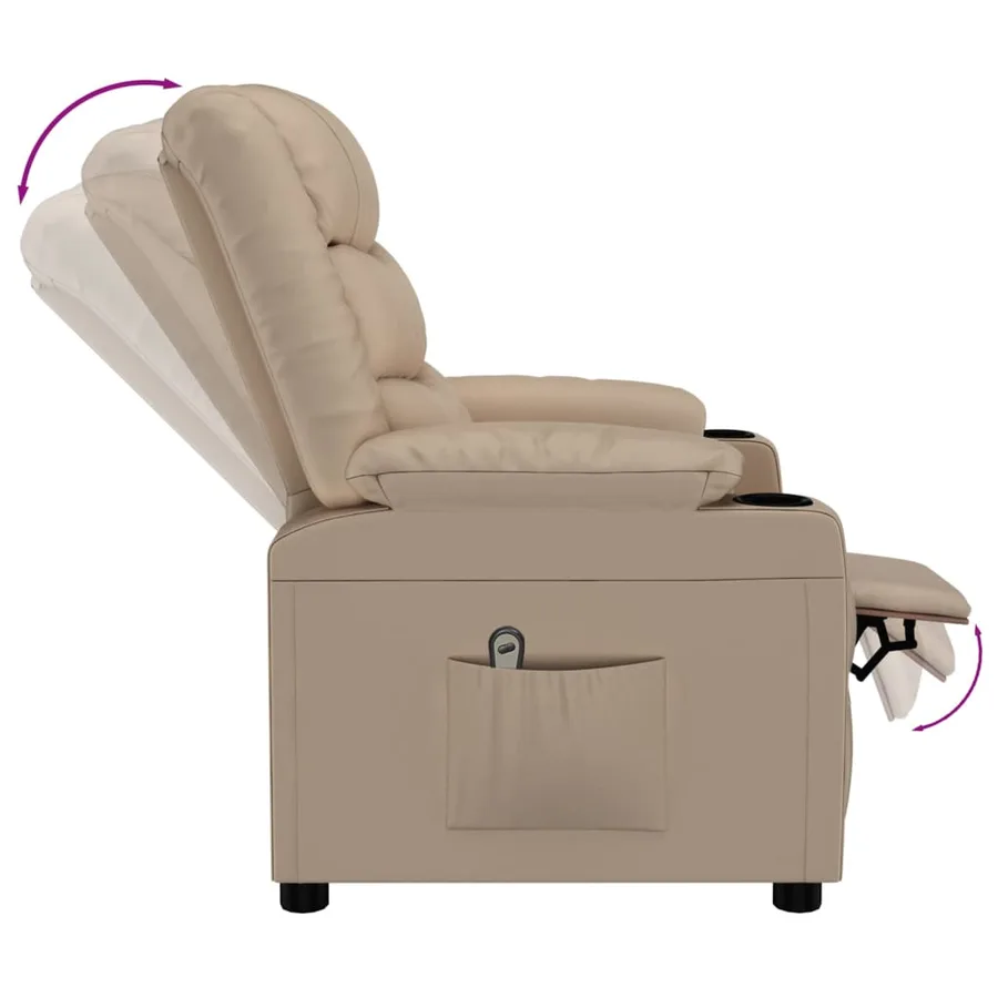 Fauteuil inclinable électrique Cappuccino Similicuir - 7
