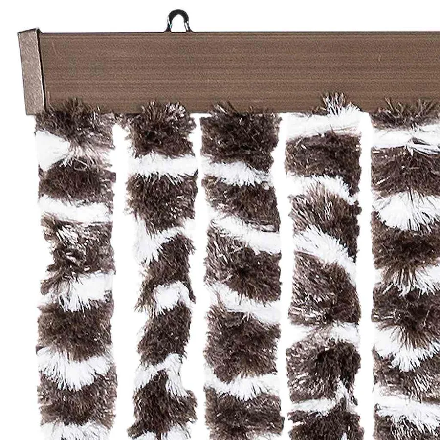 Rideau anti-mouches beige et marron 56x200 cm chenille - 4