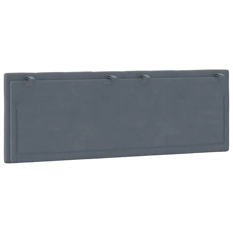 Coussin de tête de lit Hanko gris foncé 120 cm velours - 7