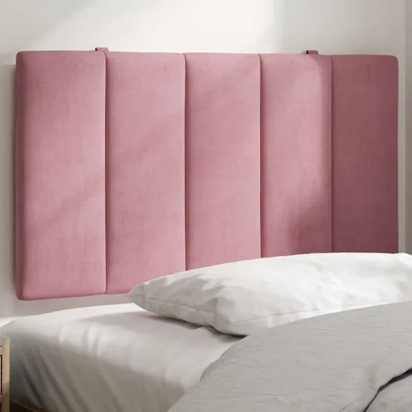 Coussin de tête de lit Hanko rose 80 cm velours