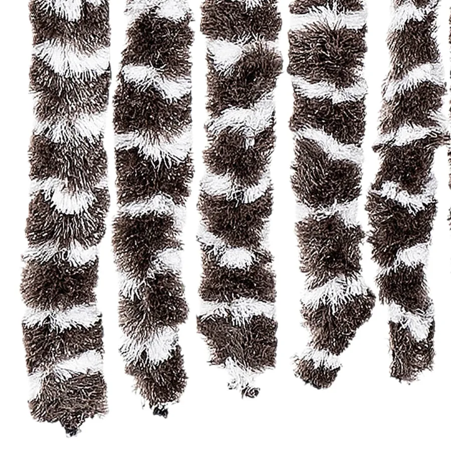 Rideau anti-mouches marron et blanc 56x200 cm chenille - 6
