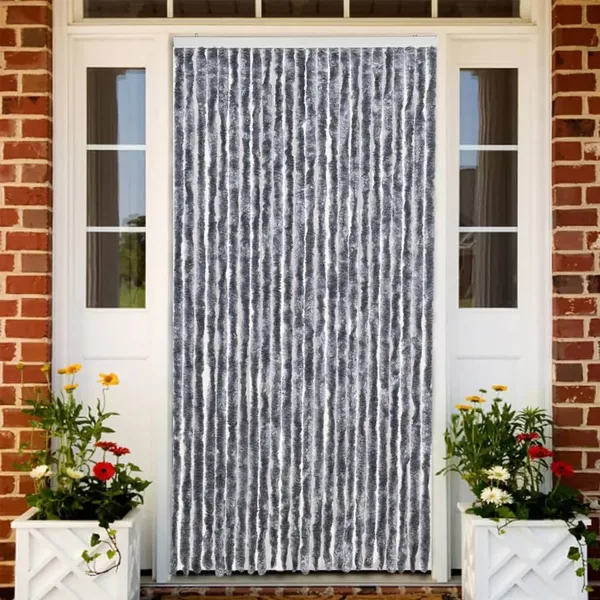 Rideau anti-mouches argenté 100x200 cm chenille