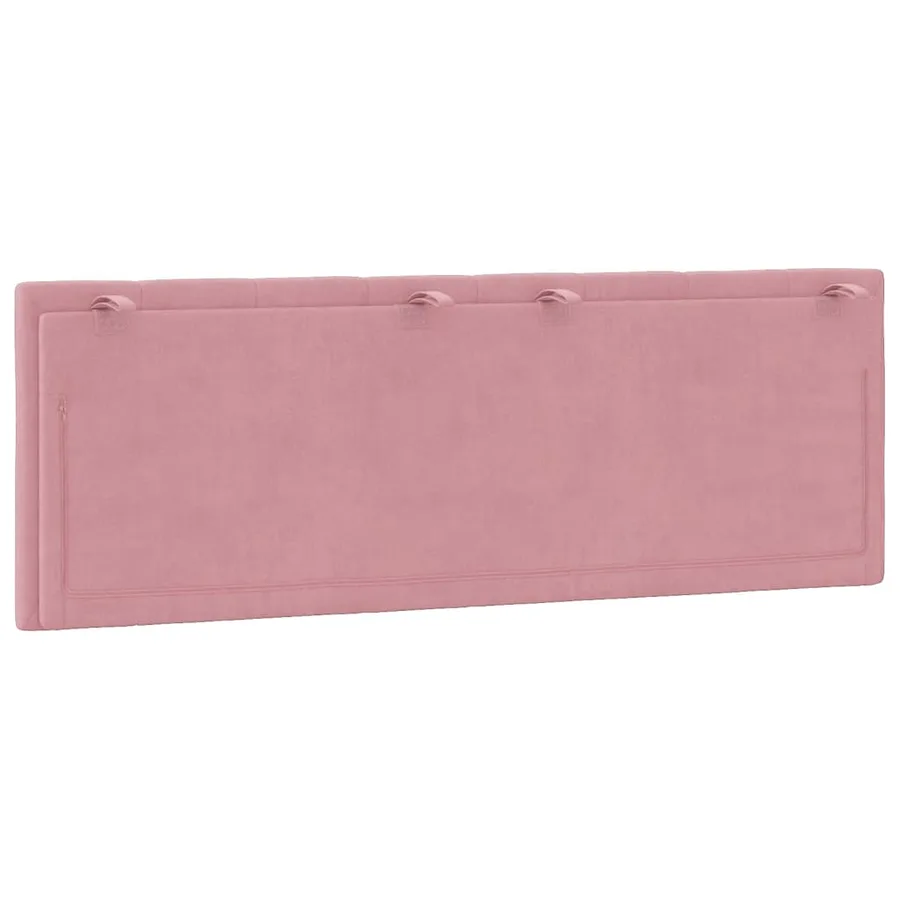 Coussin de tête de lit Hanko rose 140 cm velours - 7
