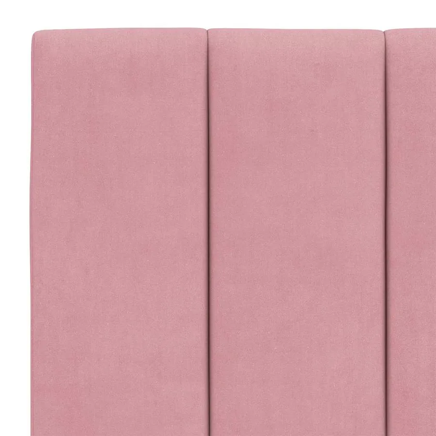Coussin de tête de lit Hanko rose 140 cm velours - 8