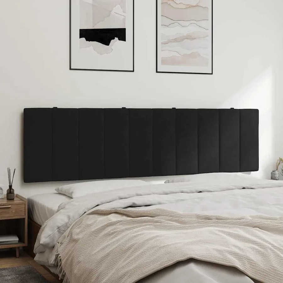 Coussin de tête de lit Hanko noir 180 cm velours - 4