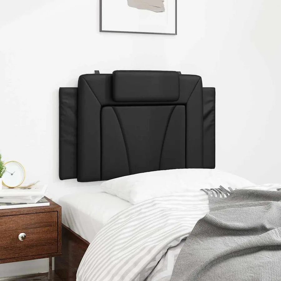 Coussin de tête de lit Viana noir 90 cm similicuir - 3