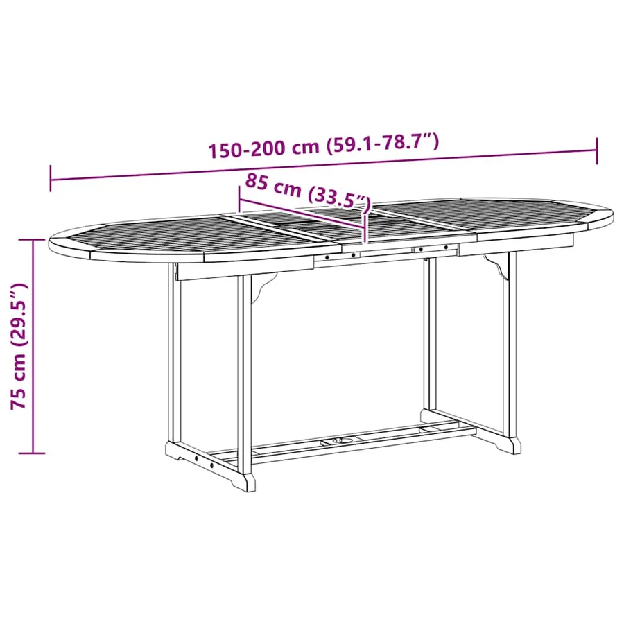 Ensemble à manger d'extérieur 7 pcs Bois d'acacia solide - 15