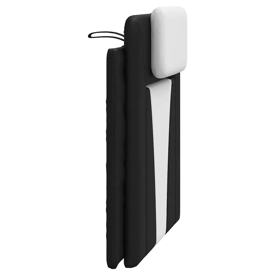 Coussin de tête de lit Viana noir et blanc 80 cm similicuir - 6