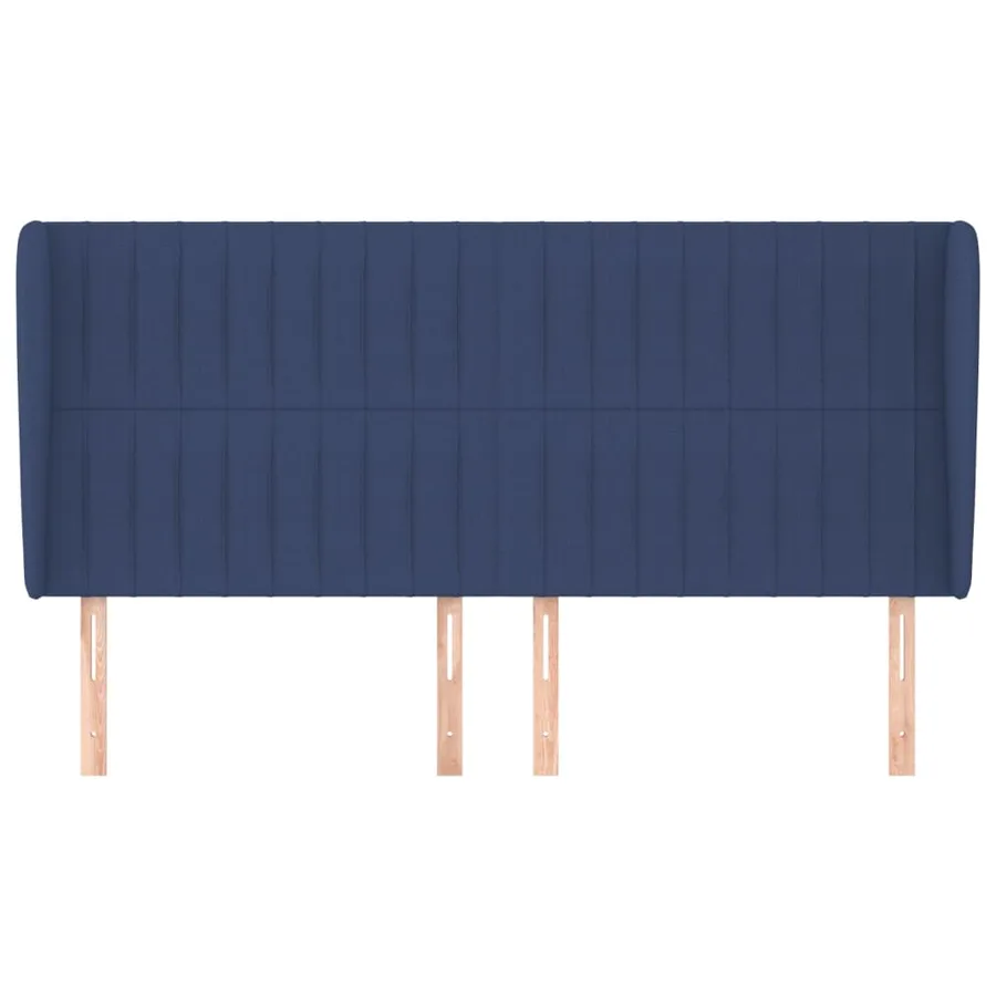 Tête de lit avec oreilles Bleu 163x23x118/128 cm Tissu - 3