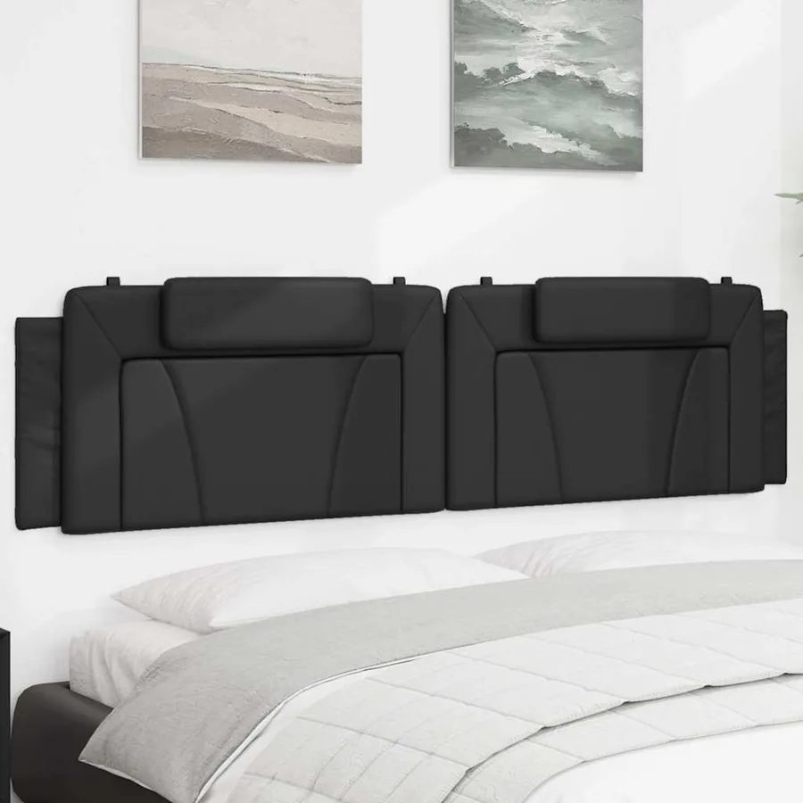 Coussin de tête de lit Viana noir 200 cm similicuir