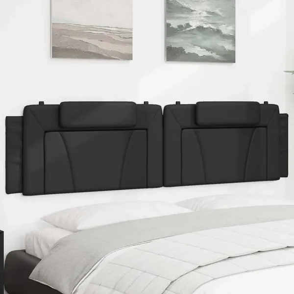 Coussin de tête de lit Viana noir 200 cm similicuir