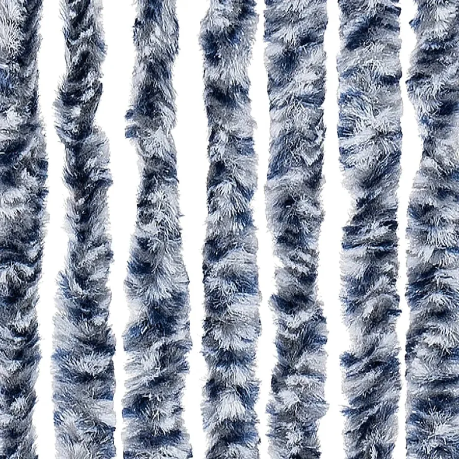 Rideau anti-mouches bleu et blanc 100x230 cm chenille - 5