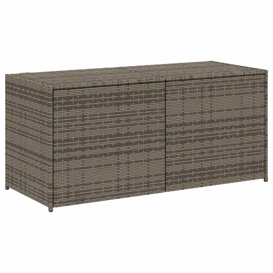 Boîte de rangement de jardin gris 283L résine tressée - 2