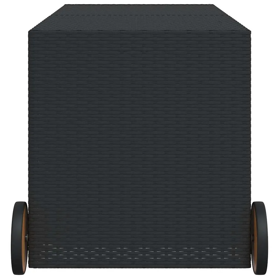 Boîte de rangement de jardin et roues noir 283L résine tressée - 5