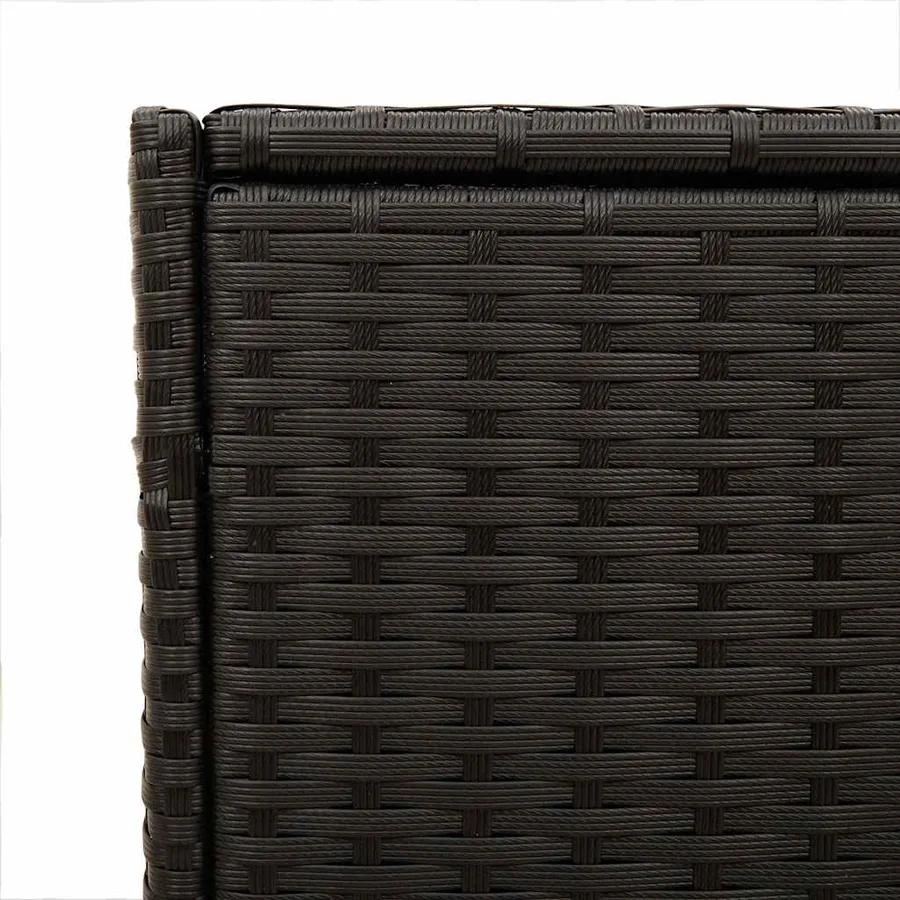 Boîte de rangement de jardin et roues noir 283L résine tressée - 9