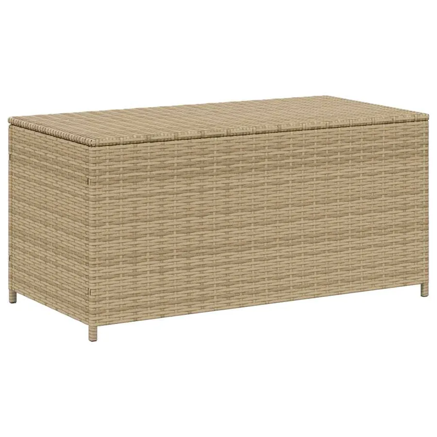 Boîte de rangement de jardin mélange beige 190L résine tressée - 2