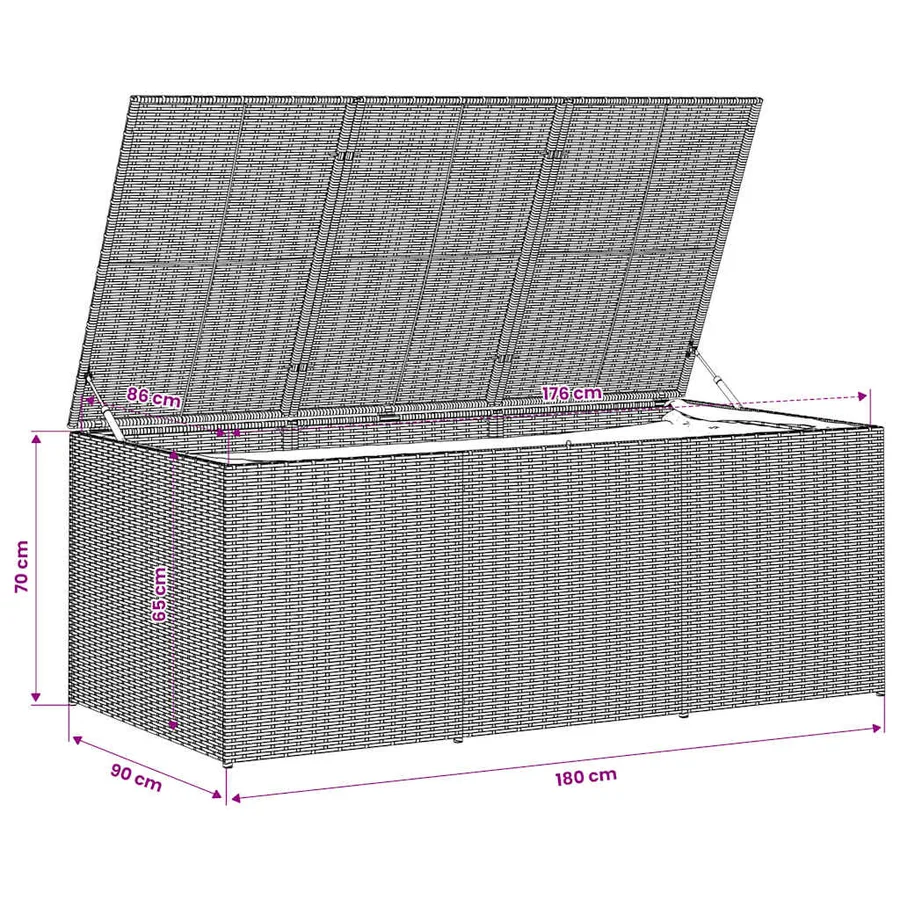 Boîte de rangement de jardin mélange beige 984L résine tressée - 10