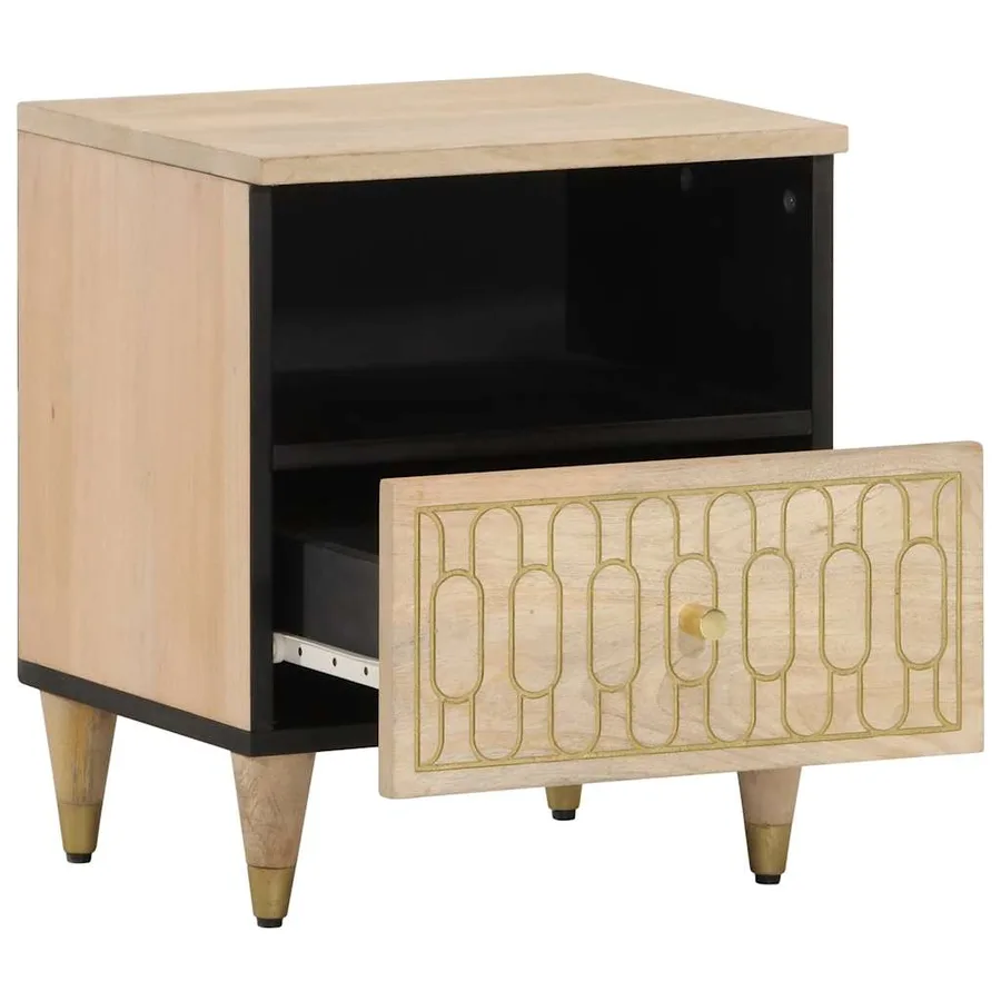 Tables de chevet 2 pcs 40x33x46 cm Bois de manguier solide - 3