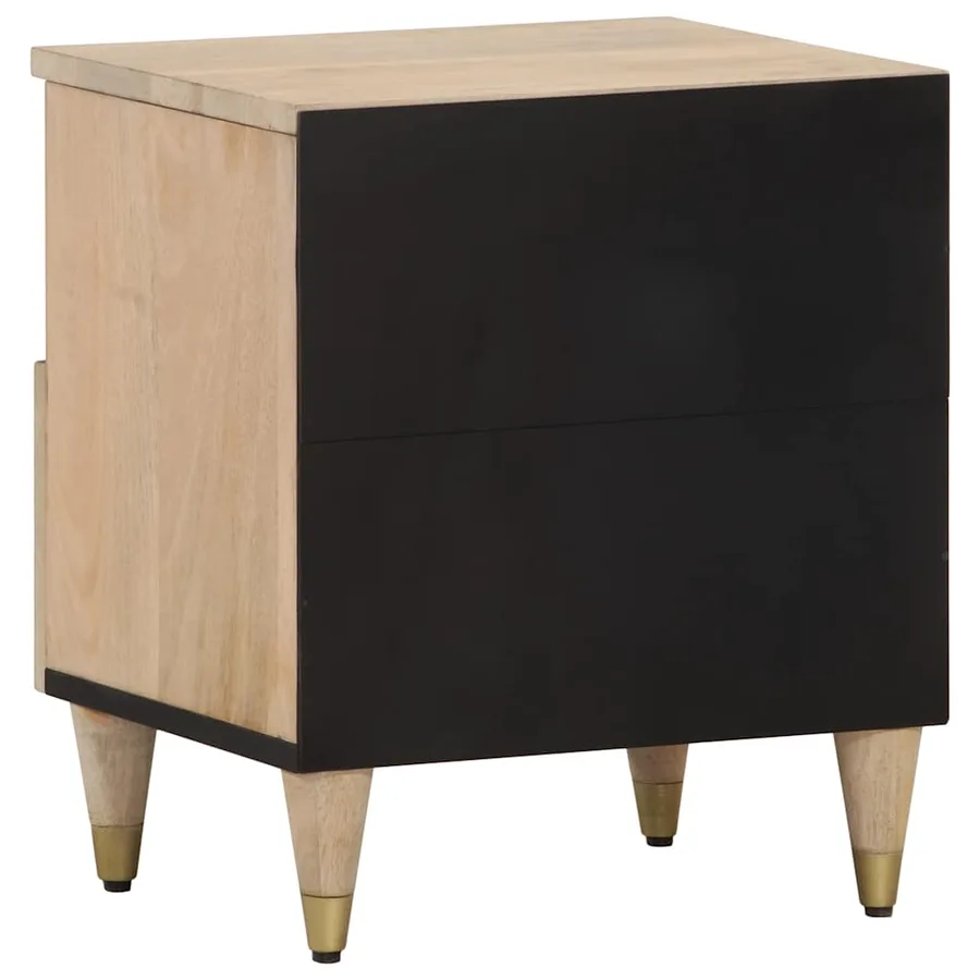 Tables de chevet 2 pcs 40x33x46 cm Bois de manguier solide - 5