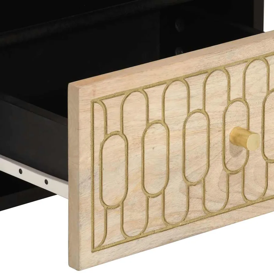Tables de chevet 2 pcs 40x33x46 cm Bois de manguier solide - 7
