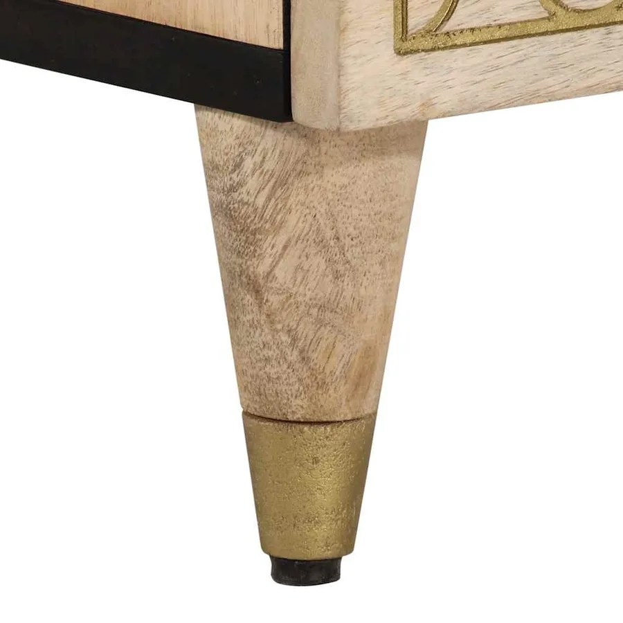 Tables de chevet 2 pcs 40x33x46 cm Bois de manguier solide - 8