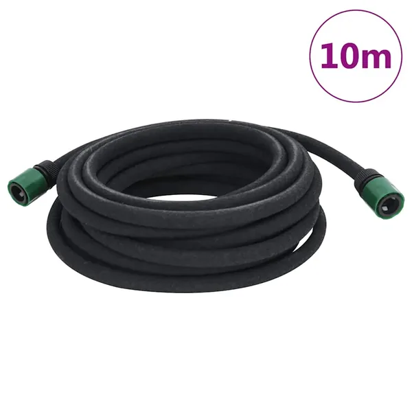 Tuyau d'arrosage de jardin noir 0,6" 10 m caoutchouc
