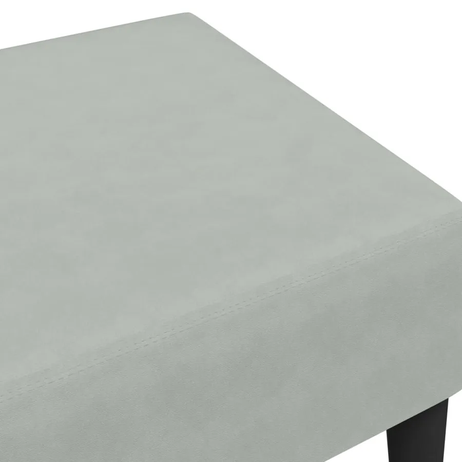 Repose-pied gris clair 77x55x31 cm velours - 6