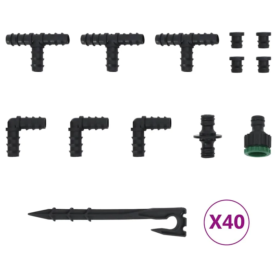 Tuyau d'arrosage de jardin noir 0,6" 100 m caoutchouc - 6