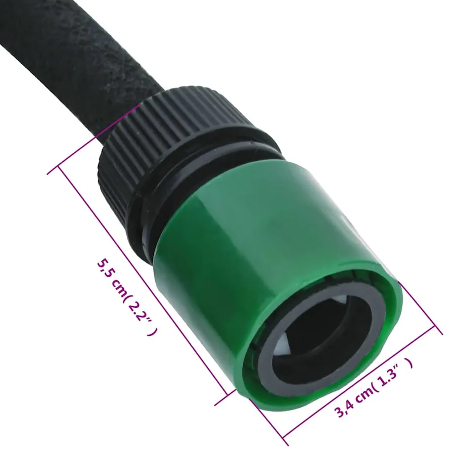 Tuyau d'arrosage de jardin noir 0,6" 100 m caoutchouc - 8