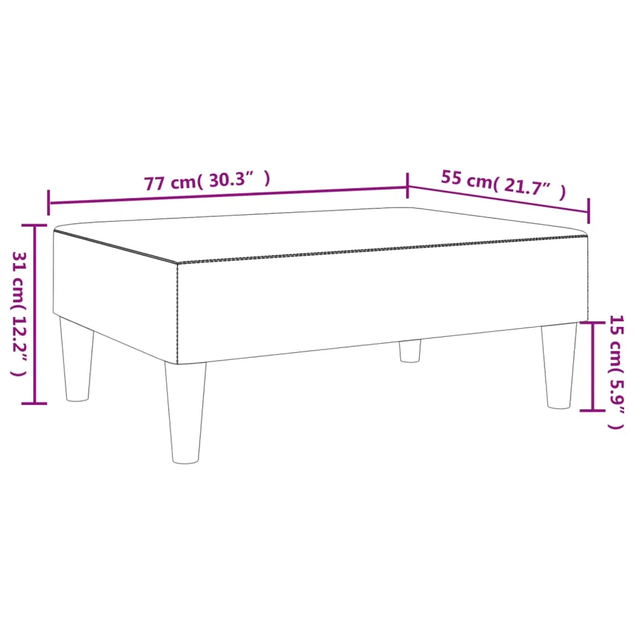 Repose-pied noir 77x55x31 cm velours - 8