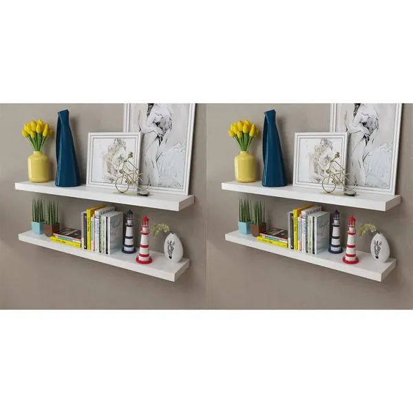 Étagères murales 4 pcs Blanc 100 cm