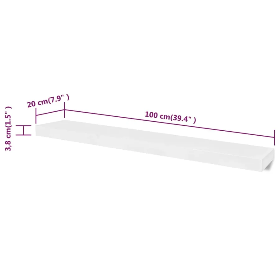 Étagères murales 4 pcs Blanc 100 cm - 5